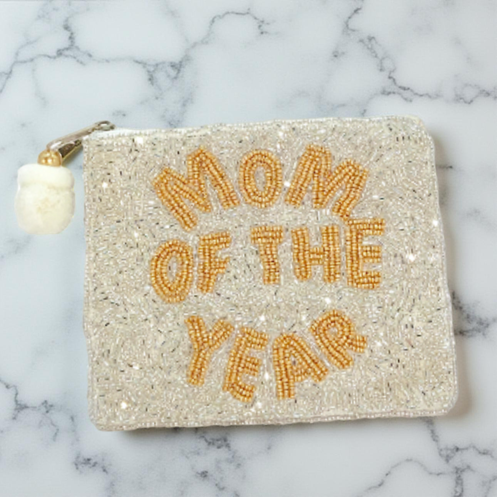 Mom of the Year Beaded Pouch