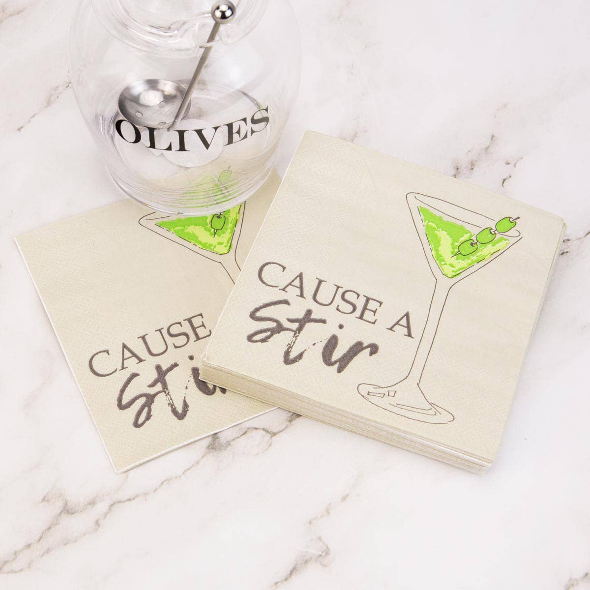 Cause A Stir Cocktail Napkins 5x5