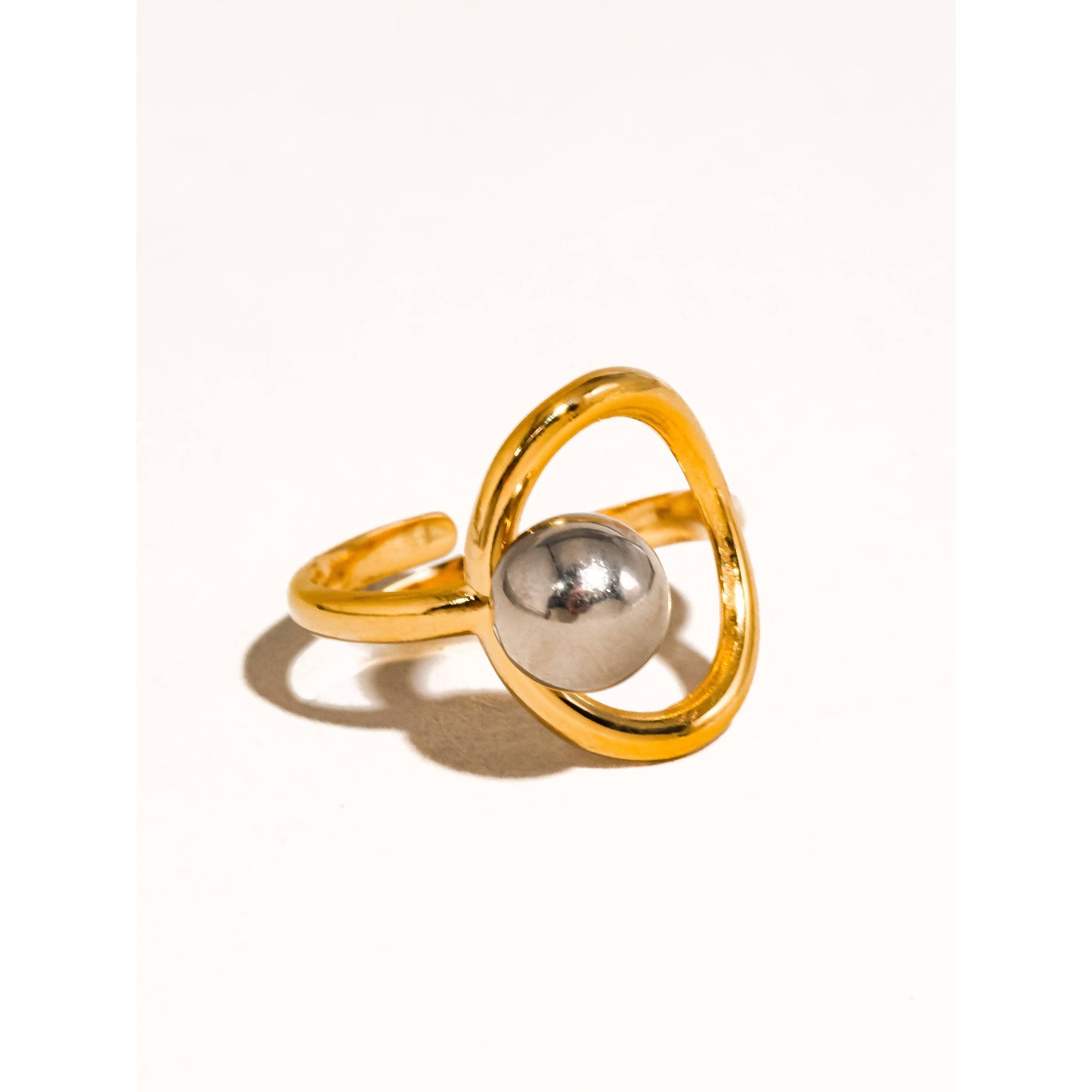 Sibylle 18K Gold Non-Tarnish Two Tone Round Ring