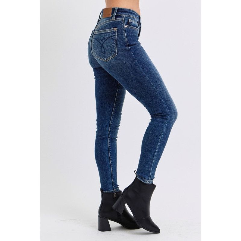 Judy Blue Mid-Rise Waist Skinny Jeans with Thermal Lining