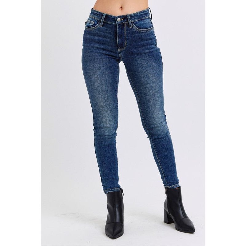 Judy Blue Mid-Rise Waist Skinny Jeans with Thermal Lining
