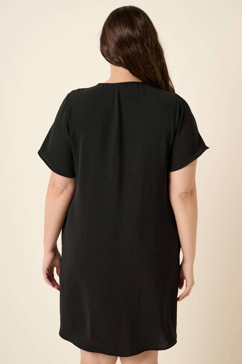 Airflow V-Neck Short Sleeve Dress - Curvy