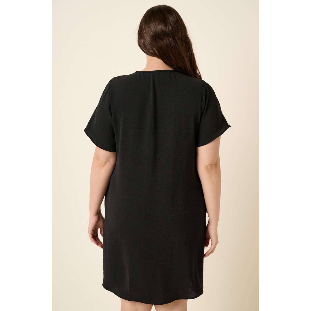 Airflow V-Neck Short Sleeve Dress - Curvy