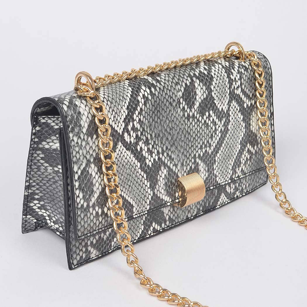 Snake Print Crossbody Bag