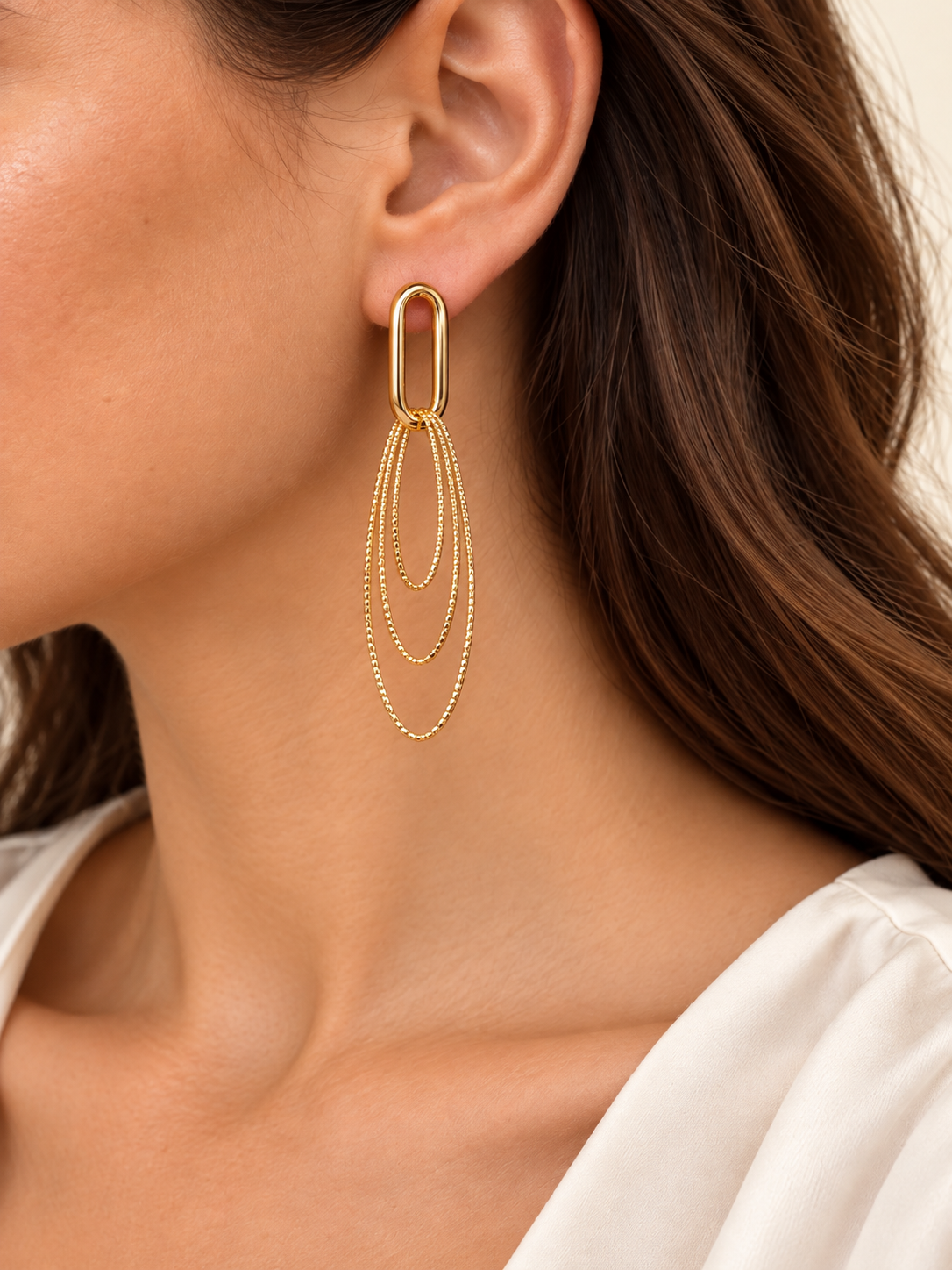 Golden Hour Triple Loop Earrings