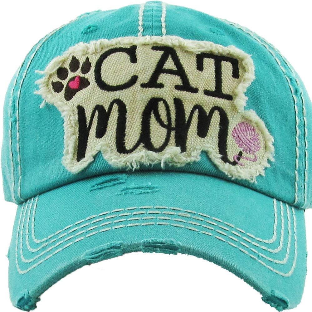 "Cat Mom" Vintage Wash Cap
