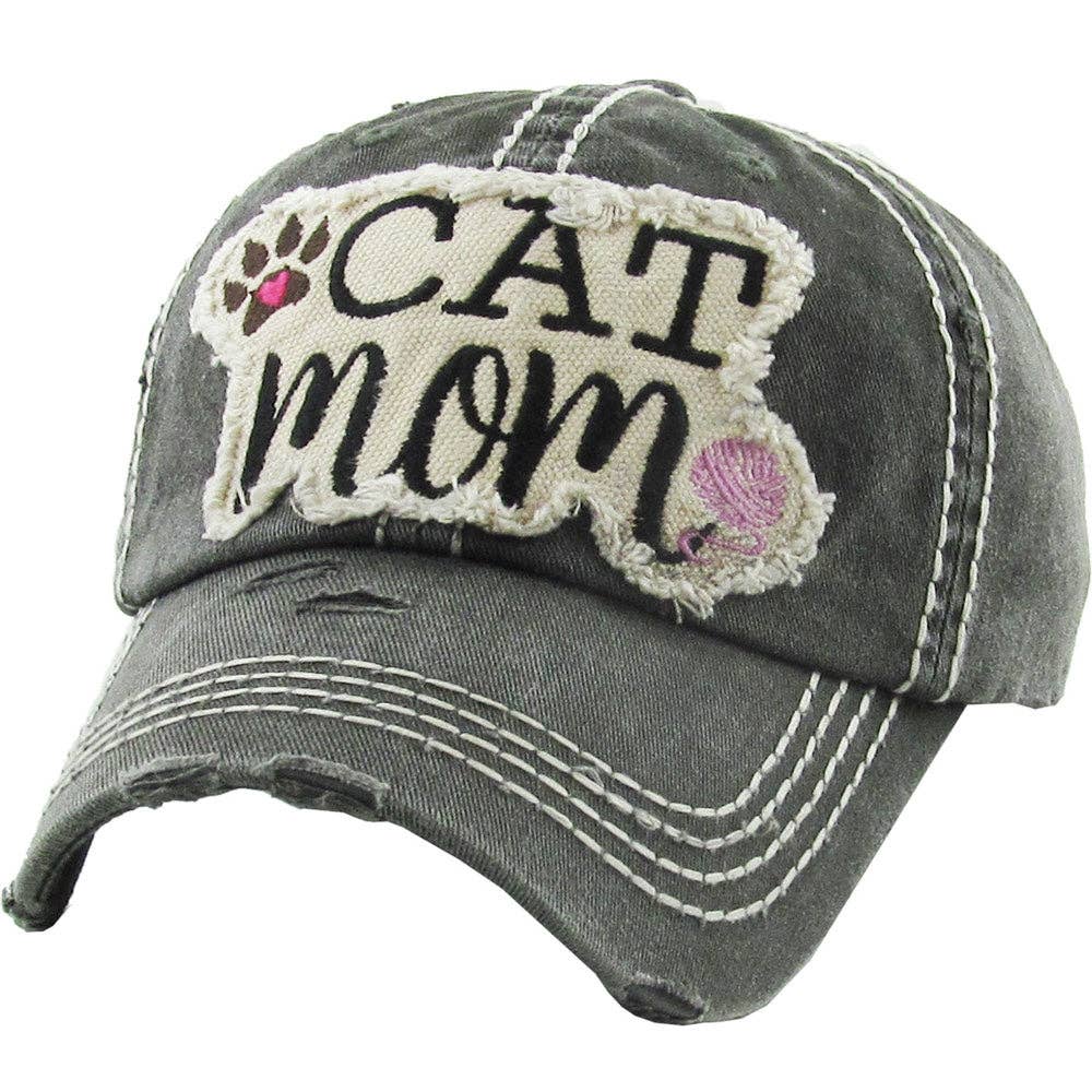 "Cat Mom" Vintage Wash Cap