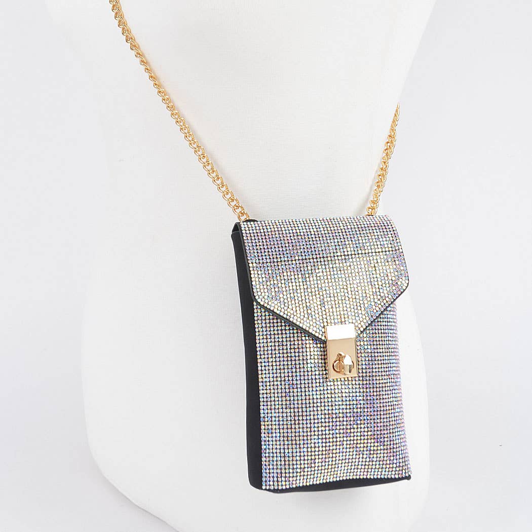 Rhinestone Cellphone Crossbody Belt Bag