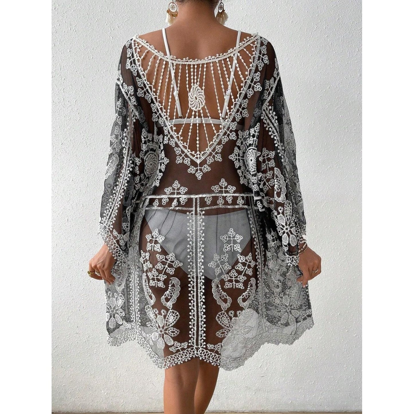Lace Round Neck Cover-Up