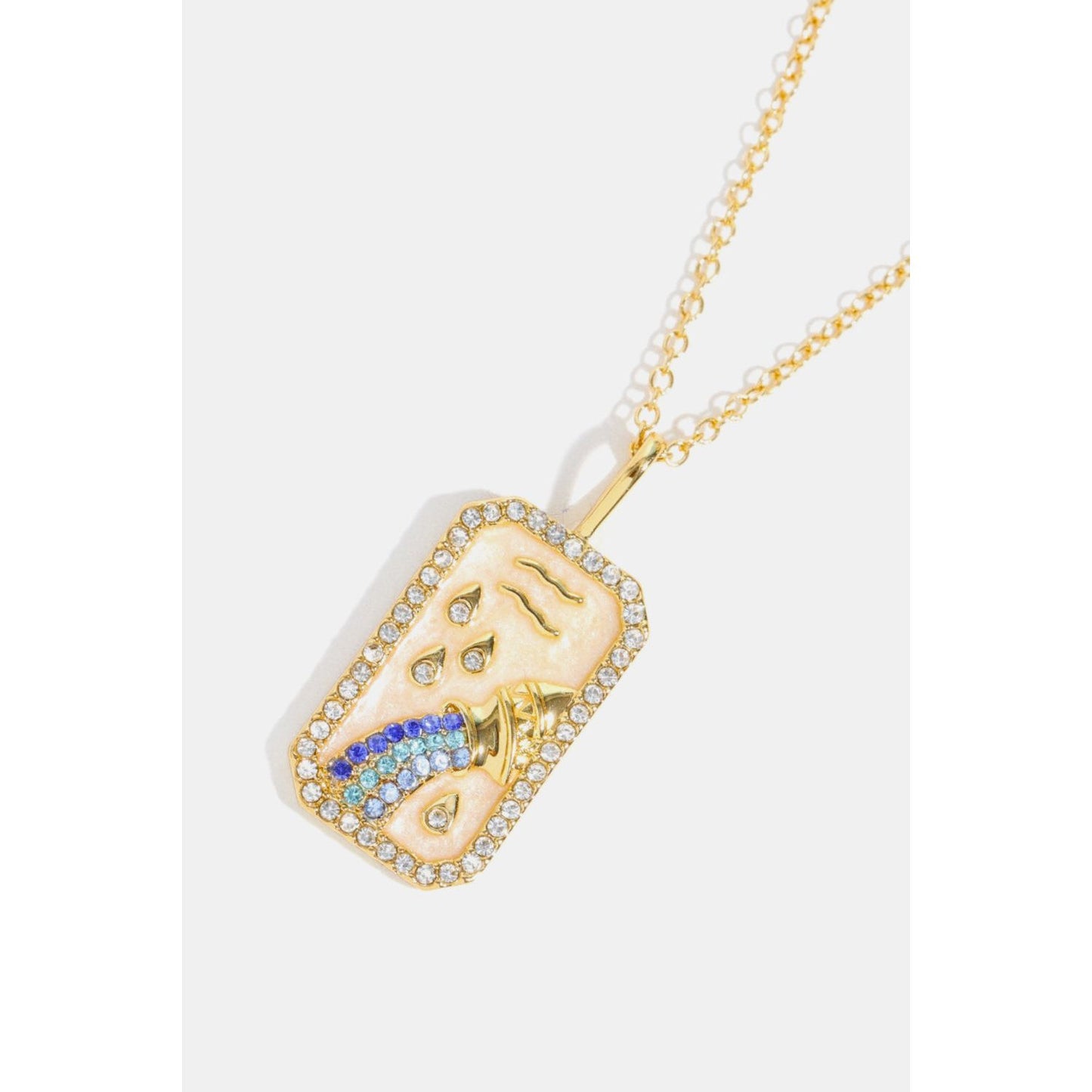 Rhinestone Constellation Pendant Copper Necklace