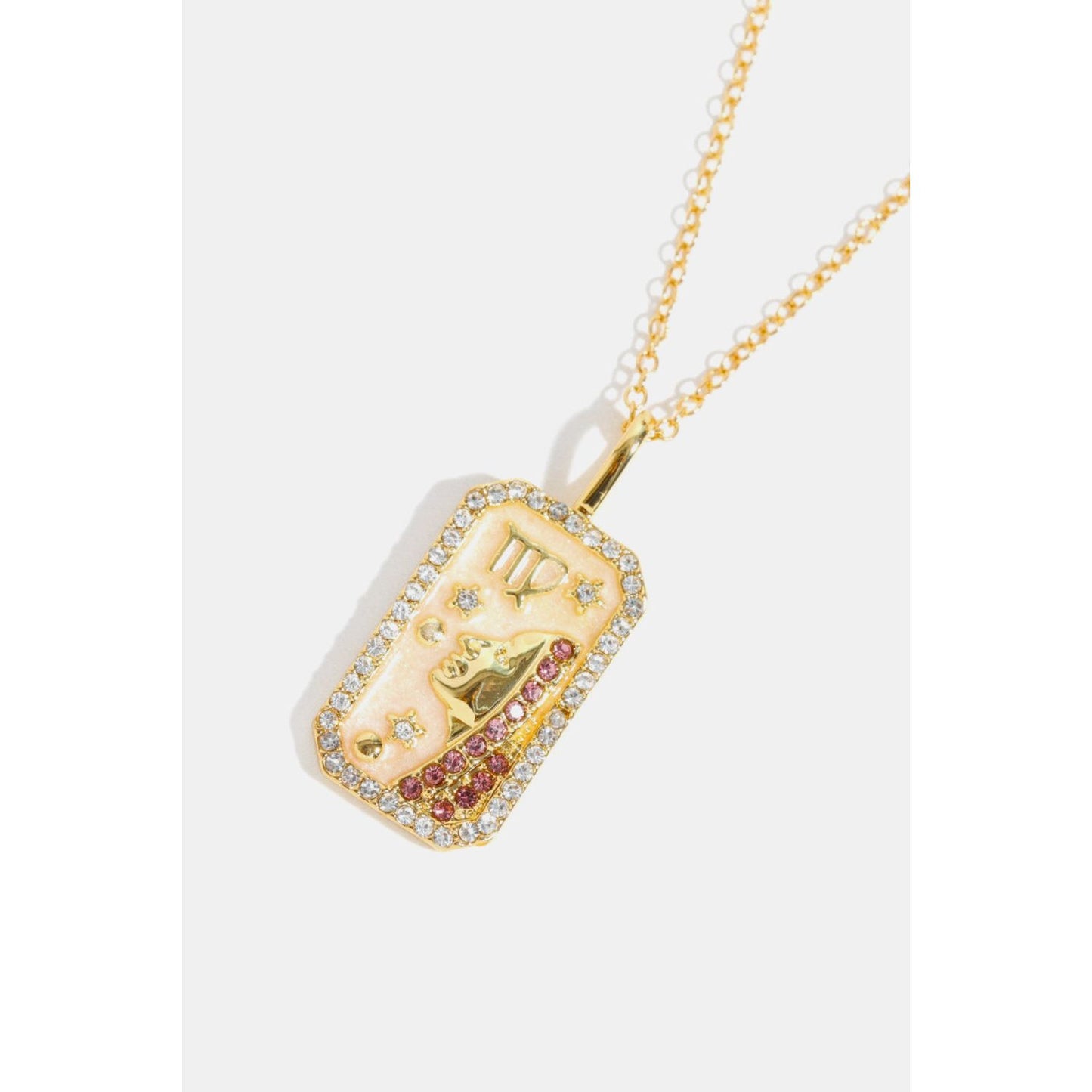 Rhinestone Constellation Pendant Copper Necklace