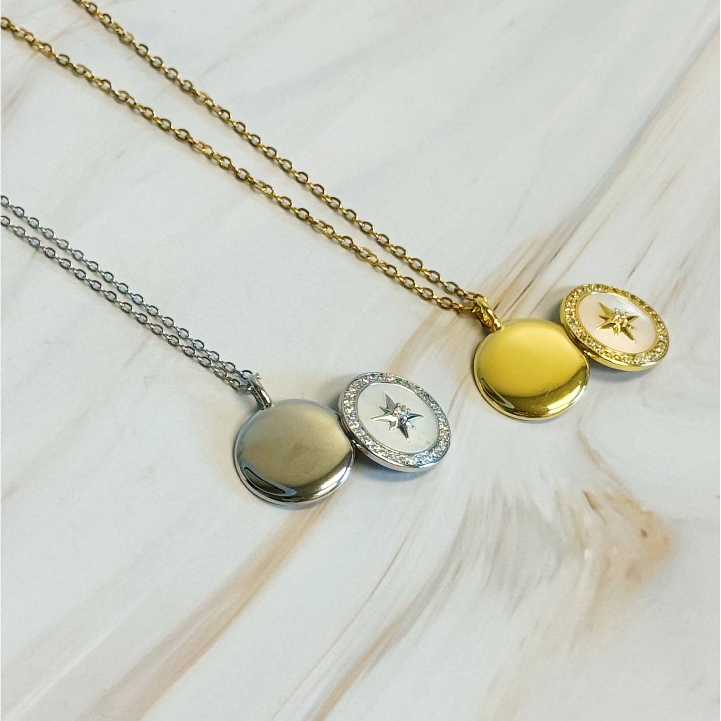 Shine Compass Open Locket Pendant Necklace
