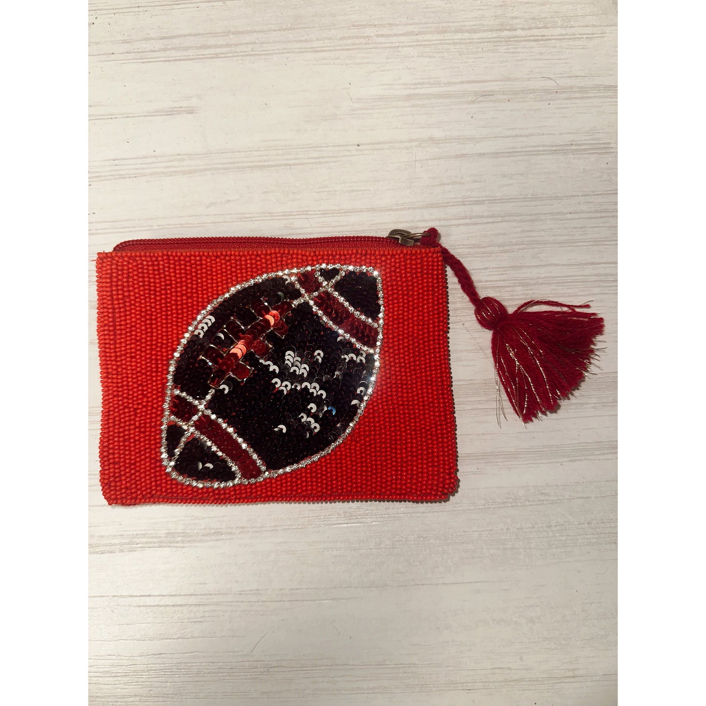 Football Szn Beaded Pouch