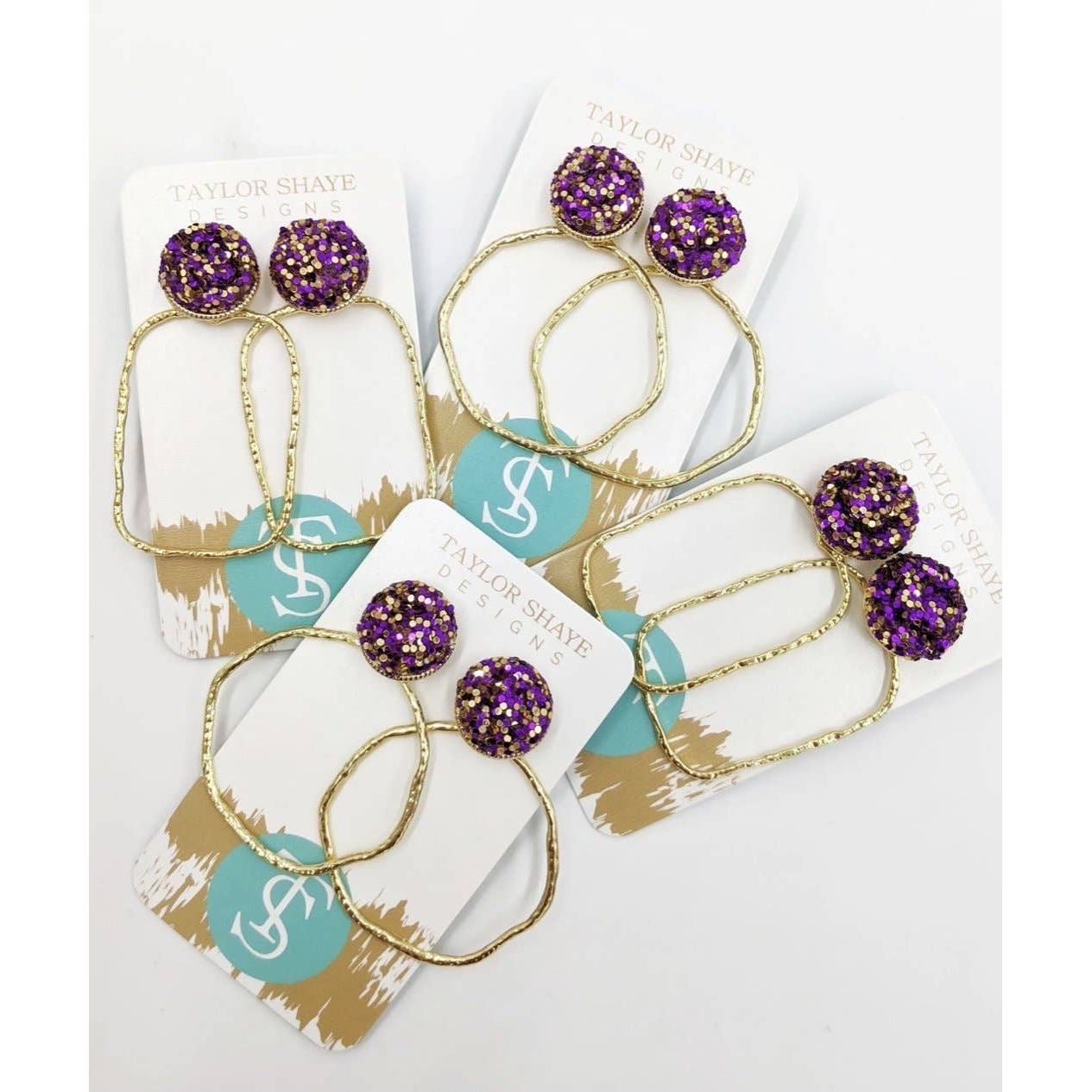 Glitter Top Hoops