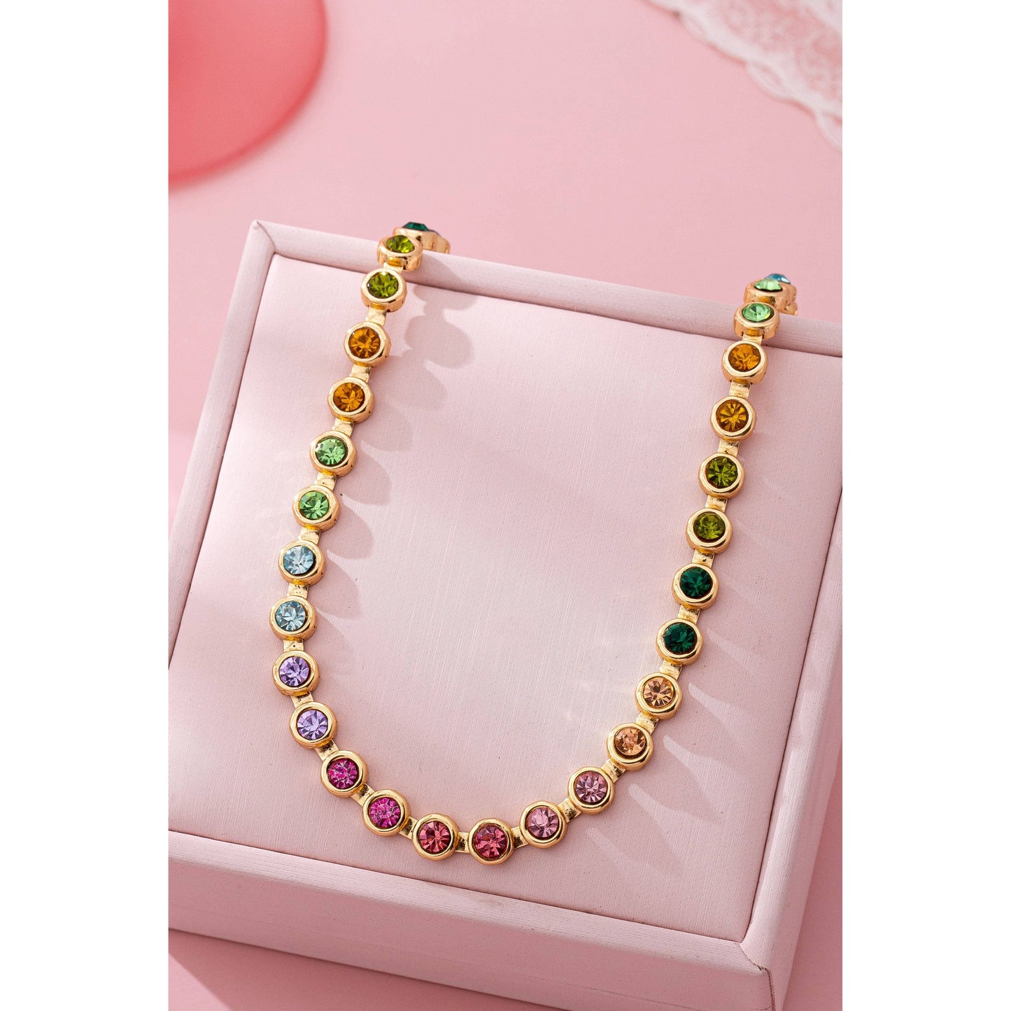 Rainbow Tennis Necklace