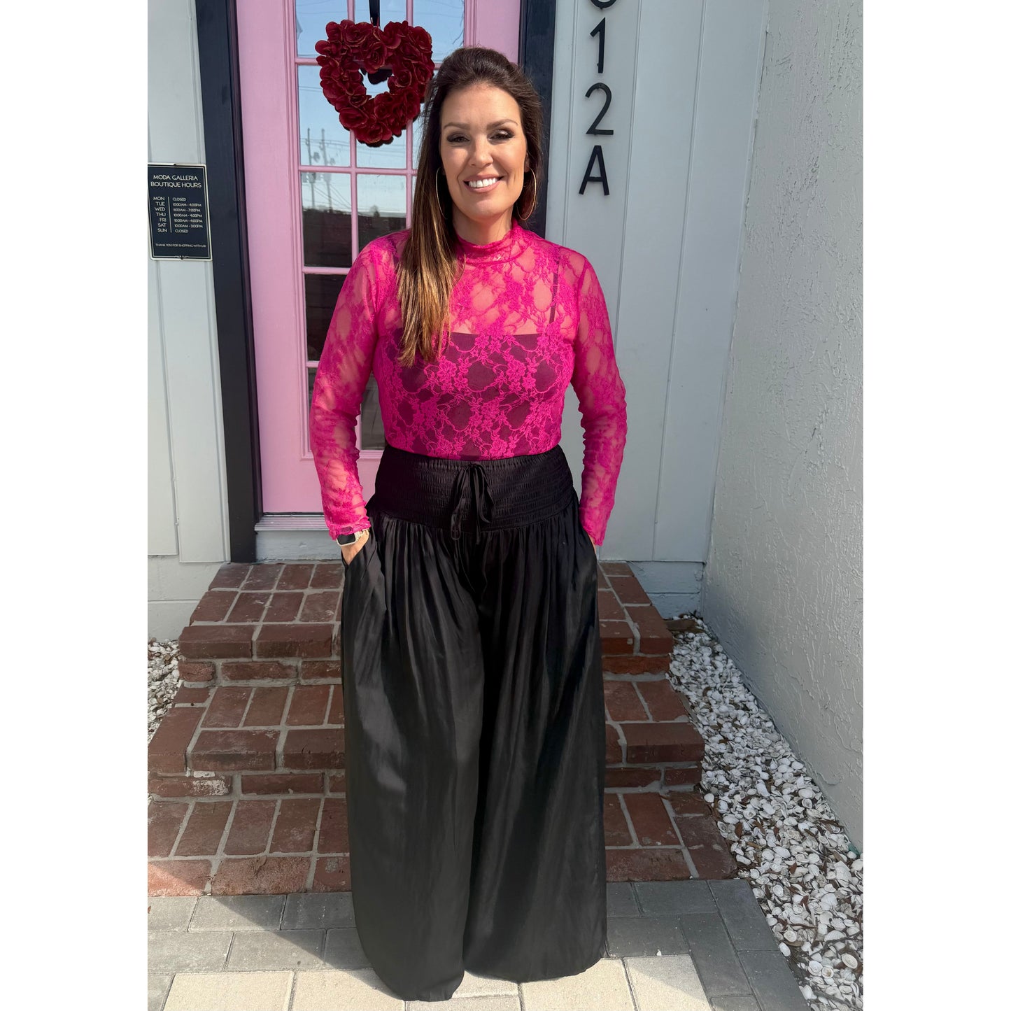 Paris Dream Lace Top- Fuchia