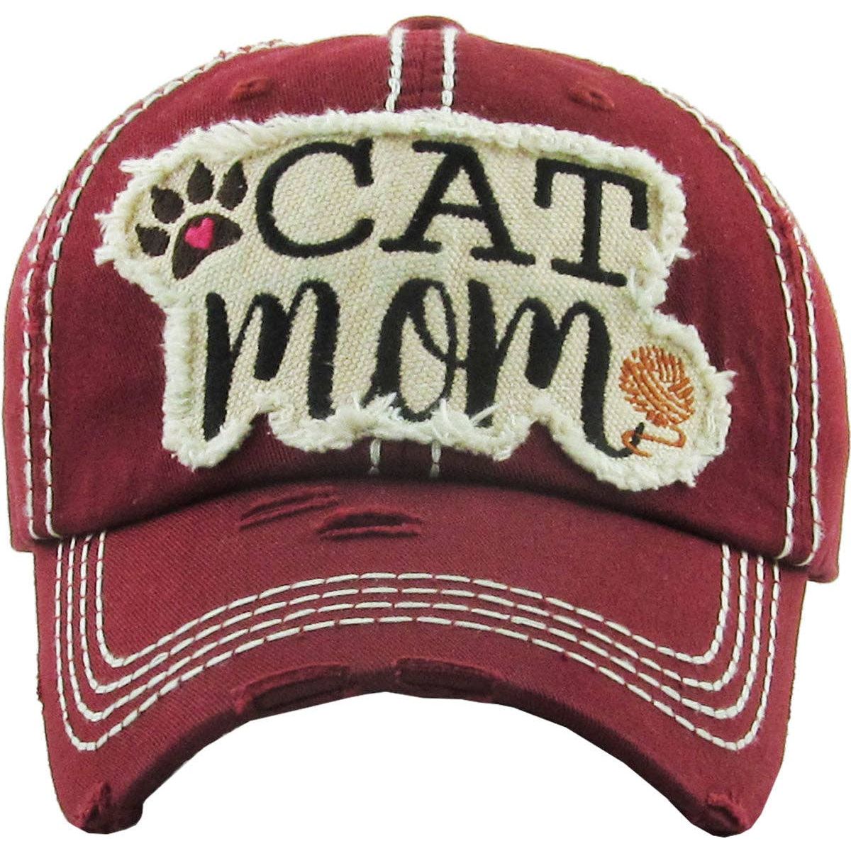 "Cat Mom" Vintage Wash Cap