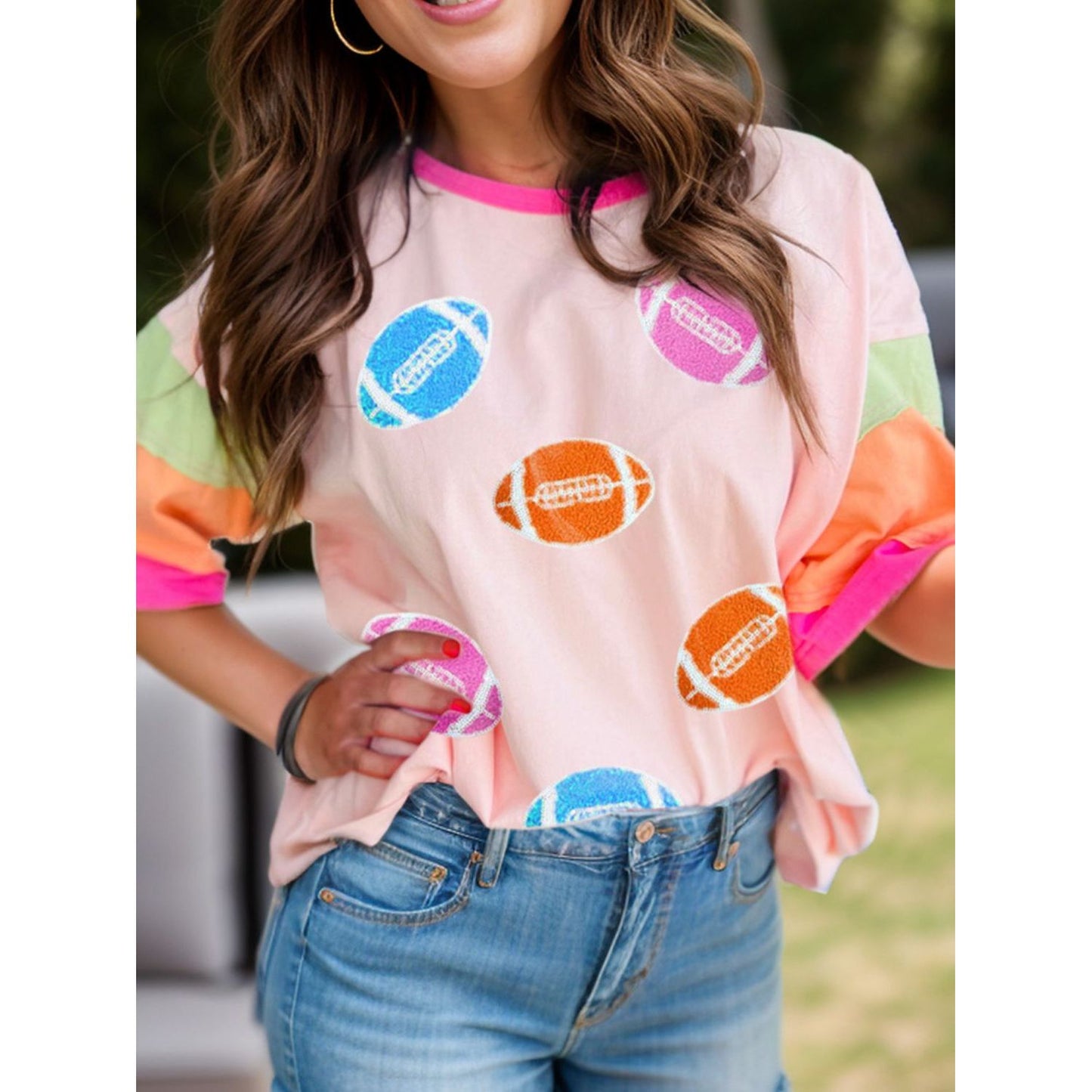 Football Round Neck Half Sleeve T-Shirt