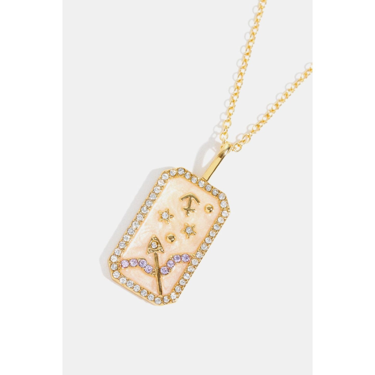 Rhinestone Constellation Pendant Copper Necklace
