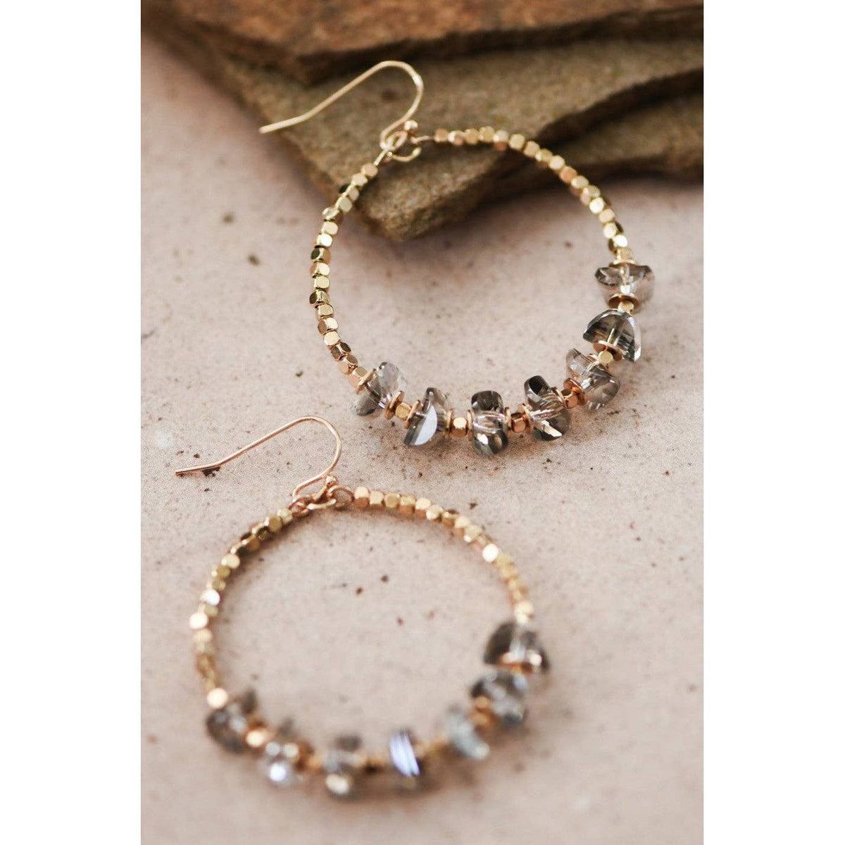 Glass Crystal Beaded Drop Earrings
