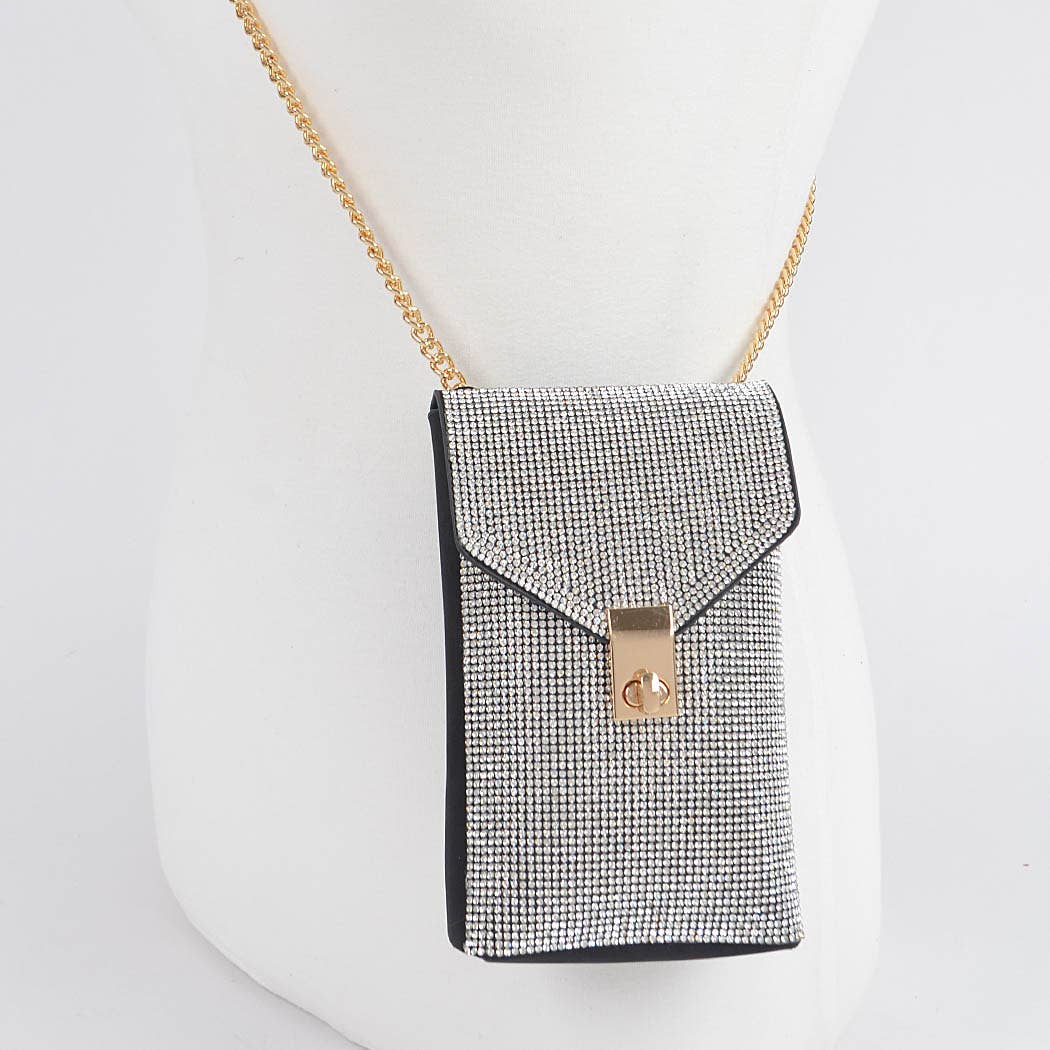 Rhinestone Cellphone Crossbody Belt Bag