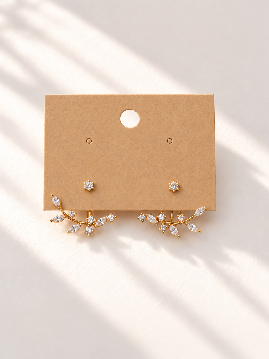 Crystal Vine Ear Jacket Earrings