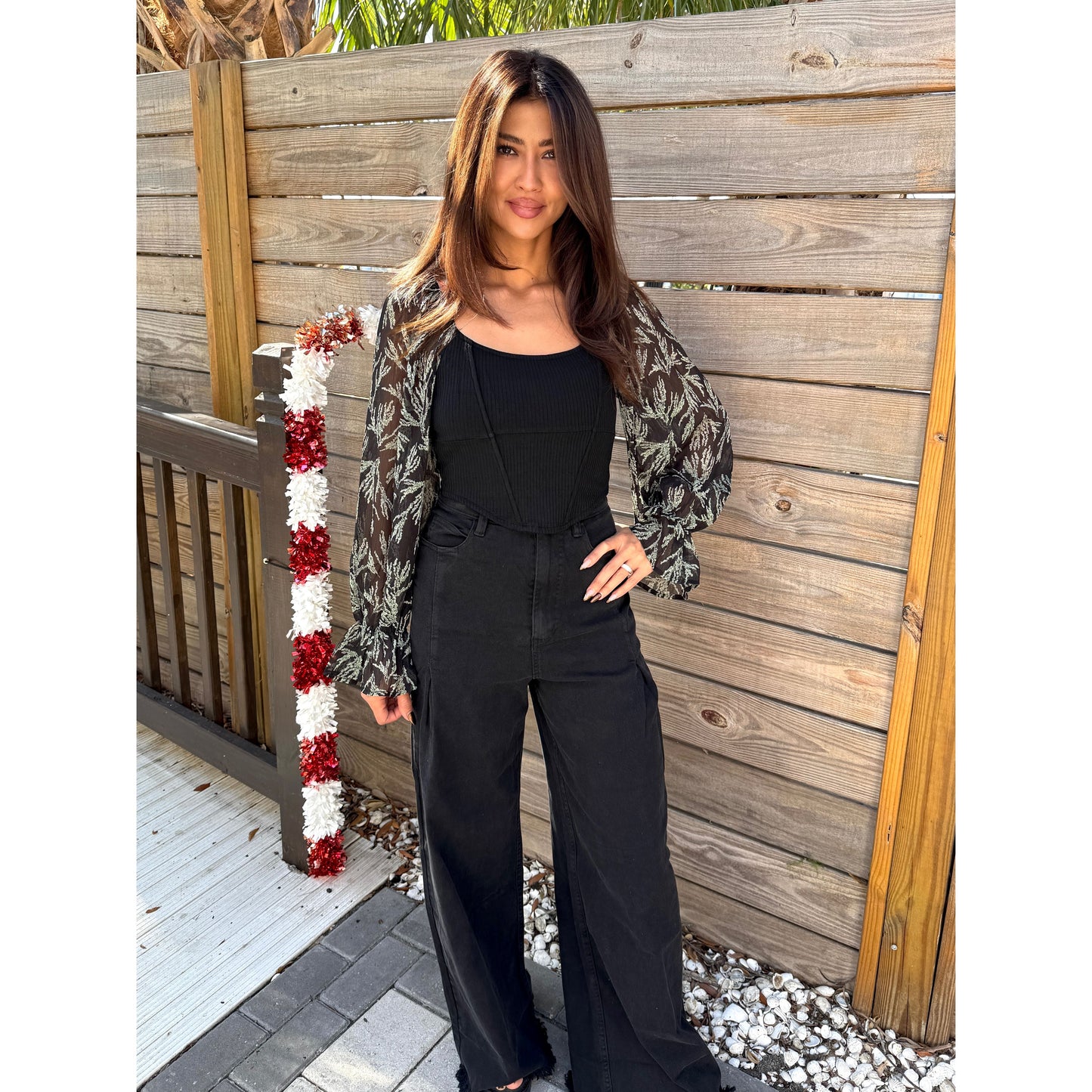 Wide leg black jeans