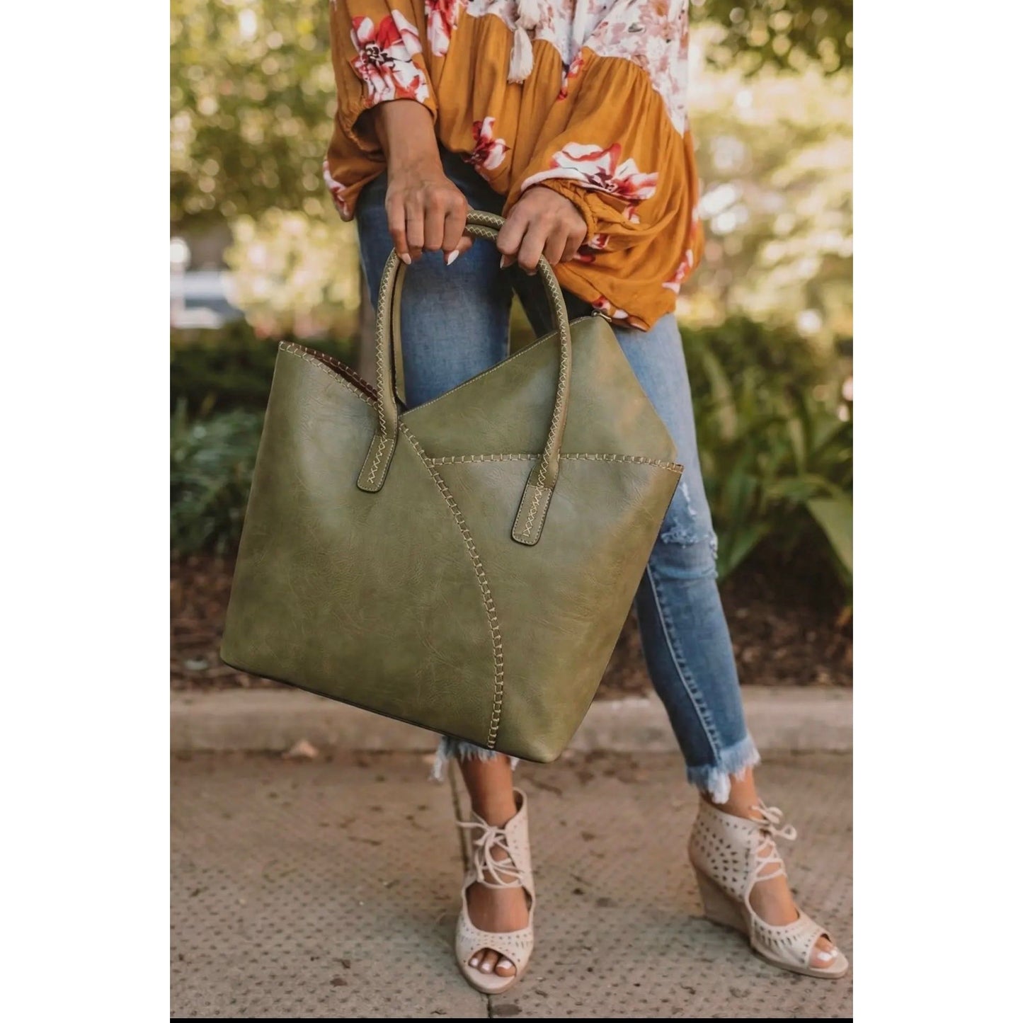 Vegan leather Tote Bag
