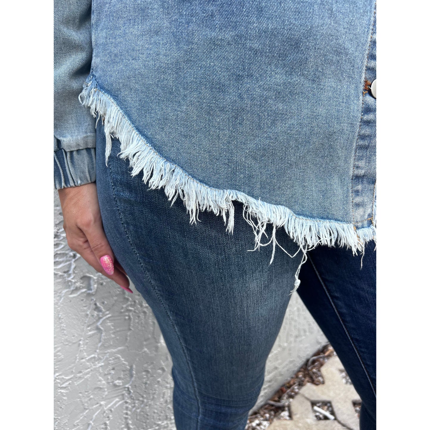 Living in the moment denim shacket