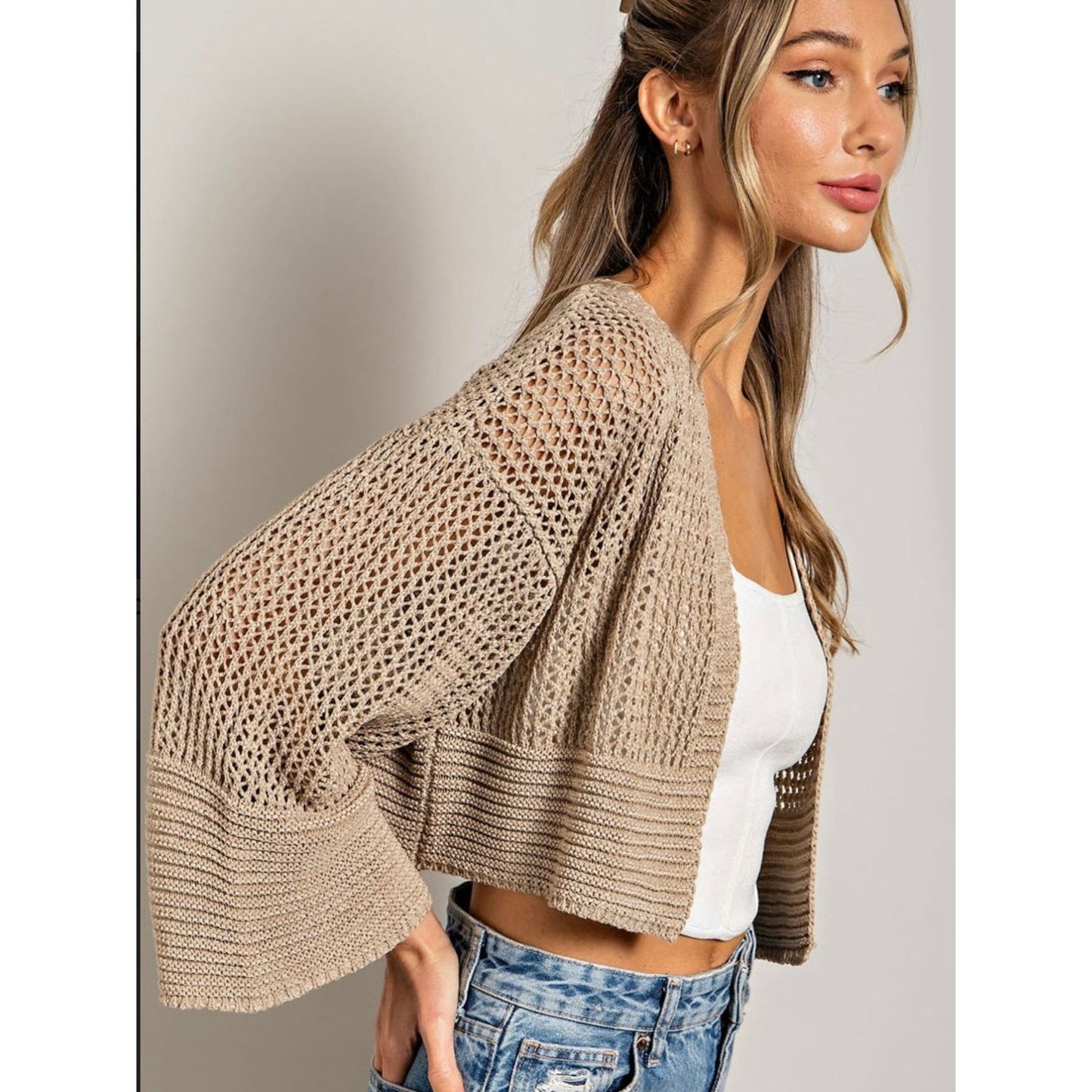 Boho feels open sweater