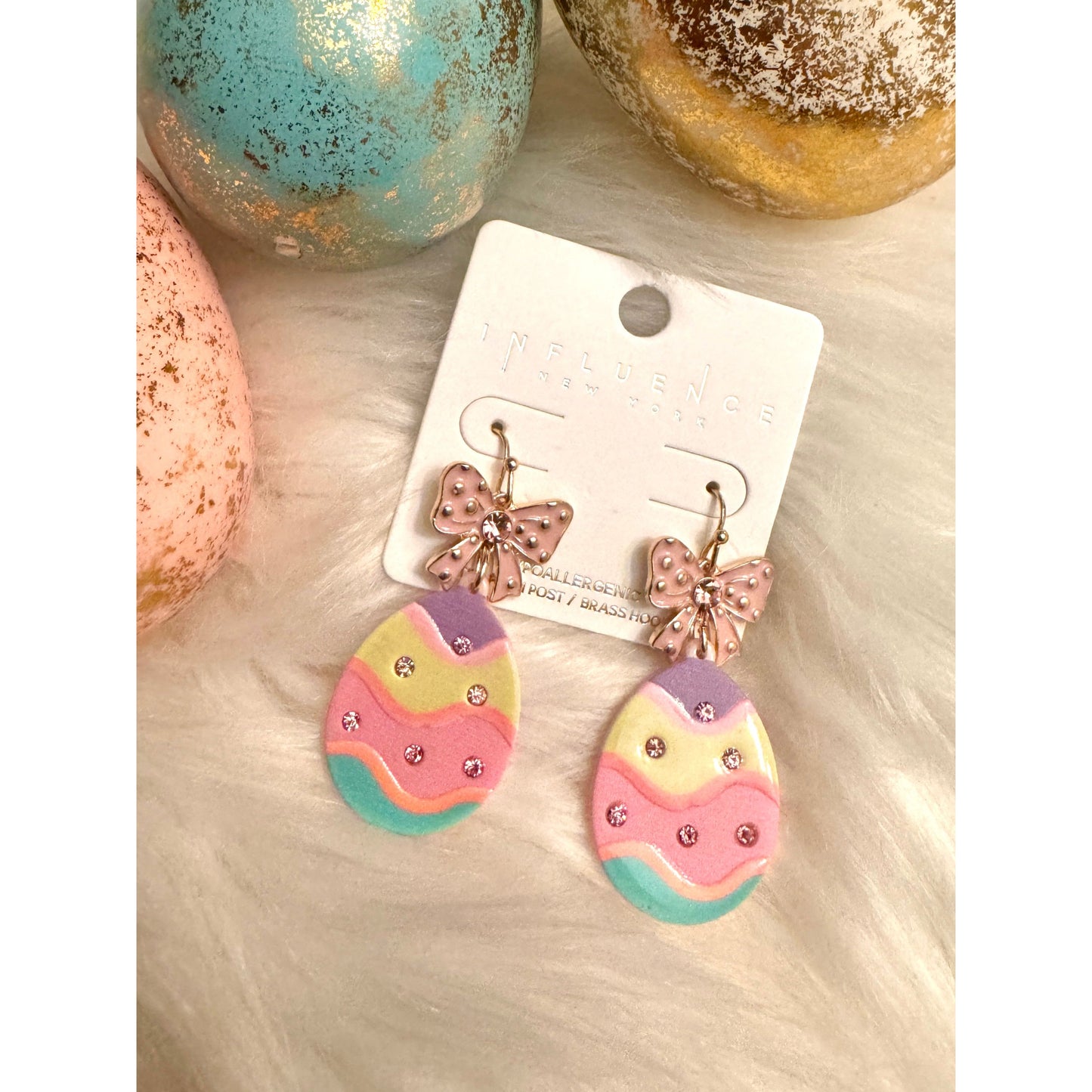 Easter Egg bow earrings