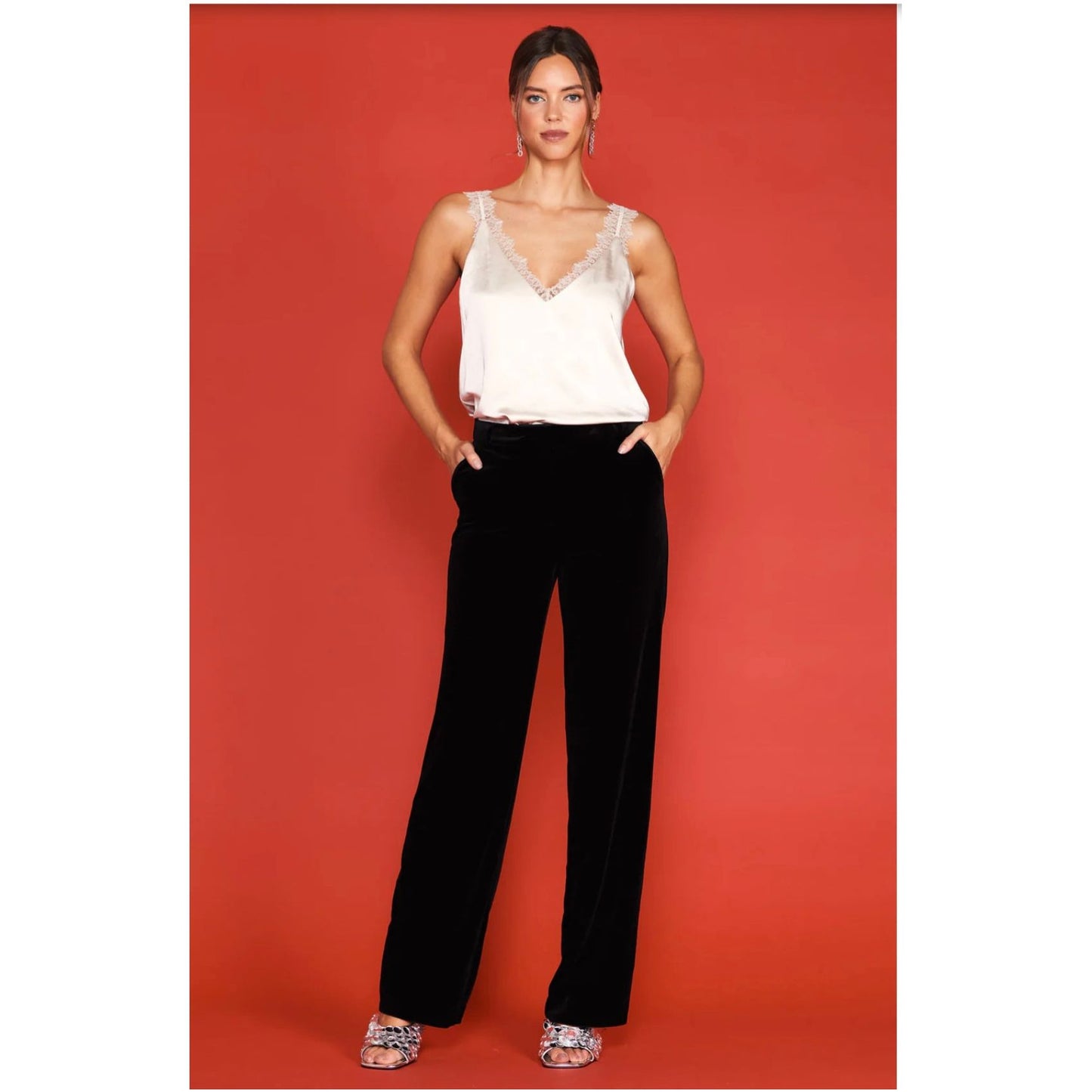 Glam Black Velvet Pants