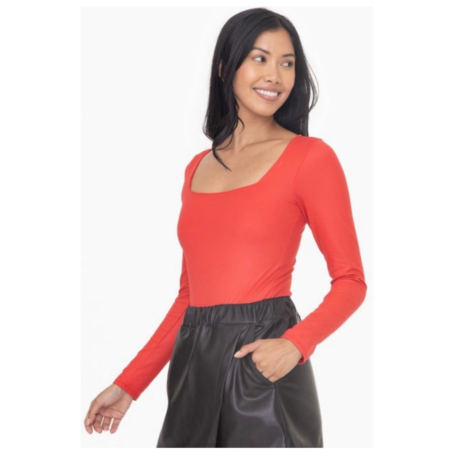 Holiday red bodysuit