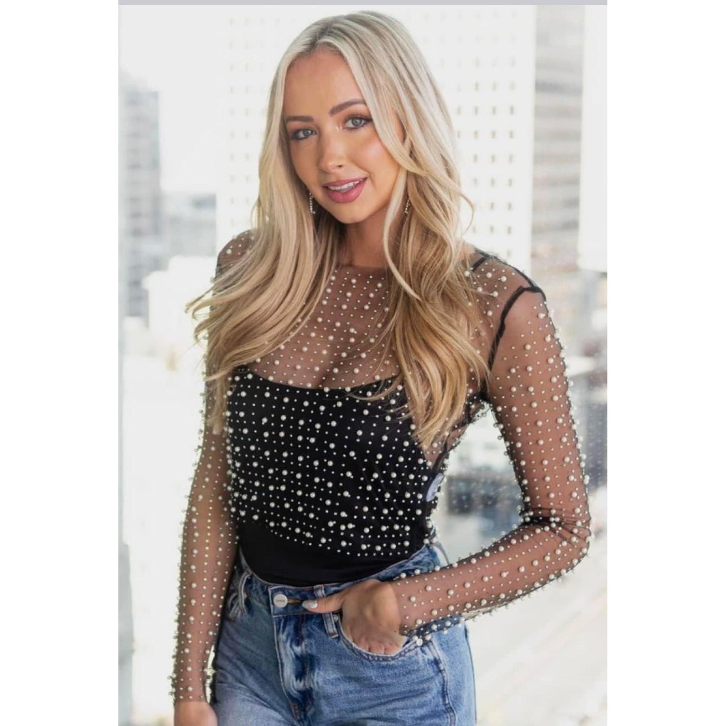 Diamonds & Pearls Mesh top "black"