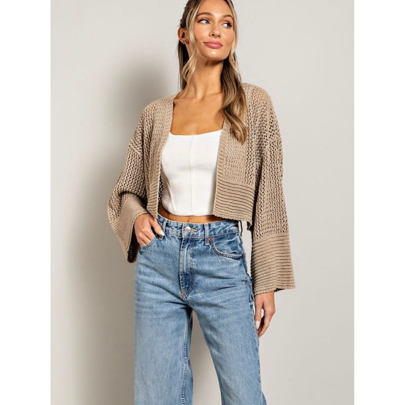 Boho feels open sweater
