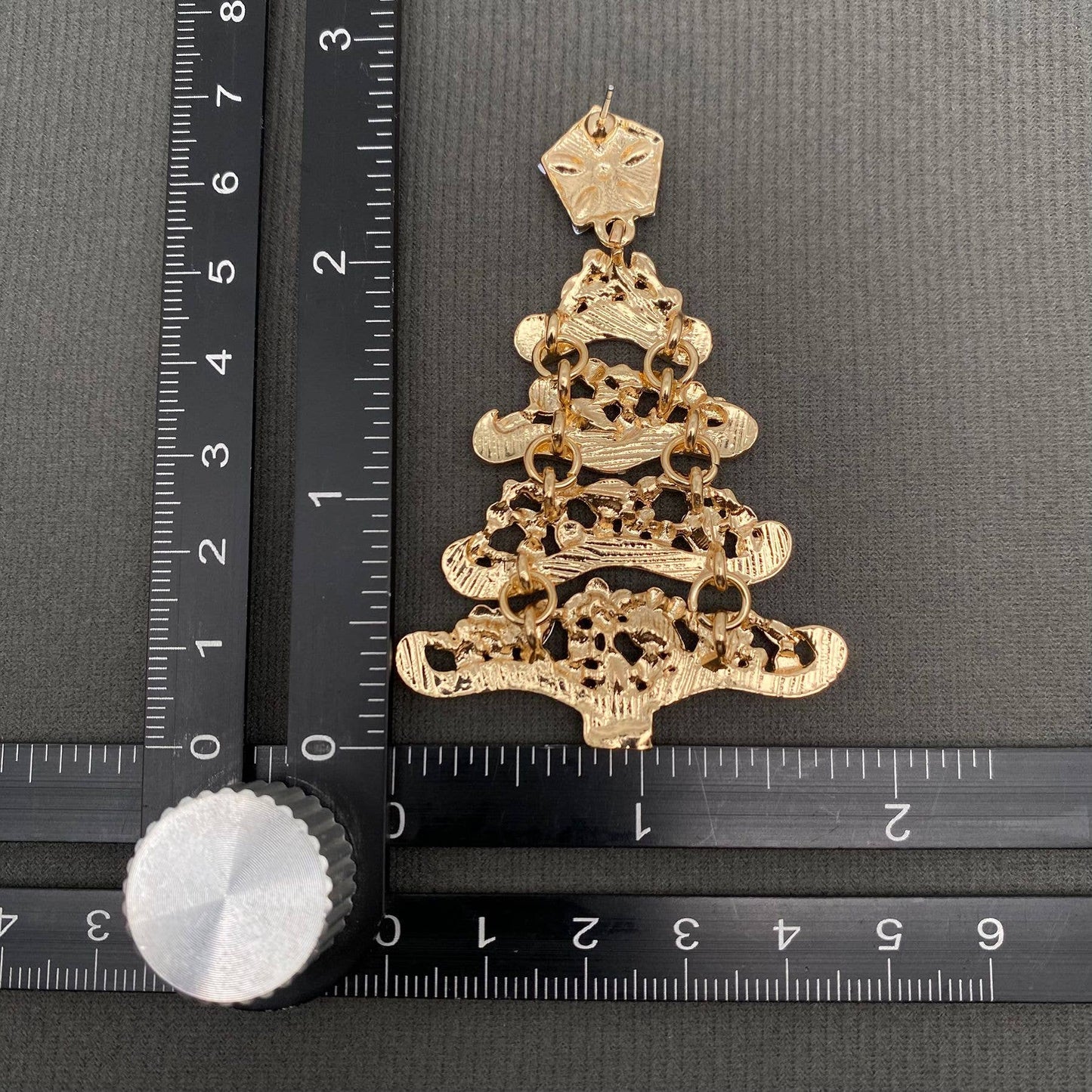 Rhinestone Inlaid Enamel Christmas Tree Dangle Earrings