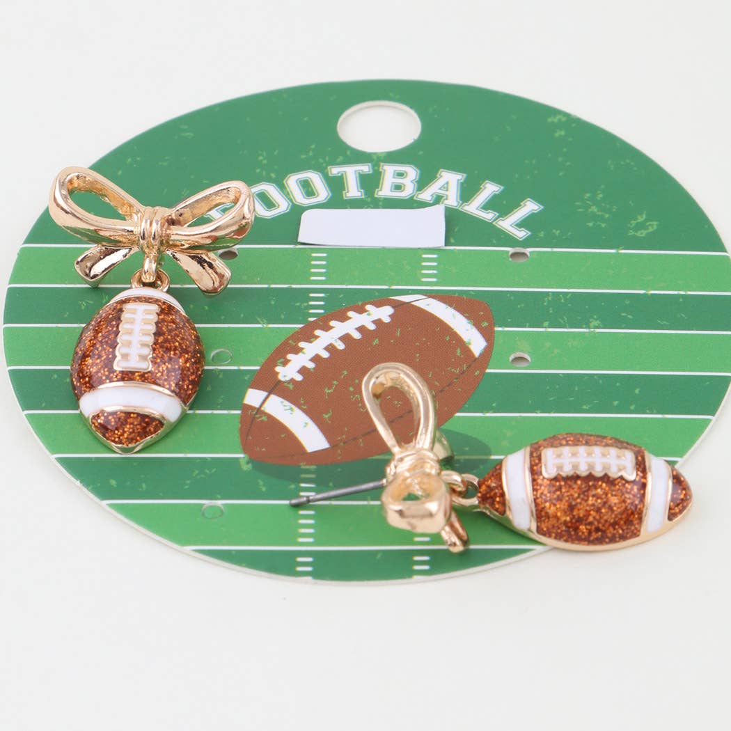Game Day Bow Football Earrings