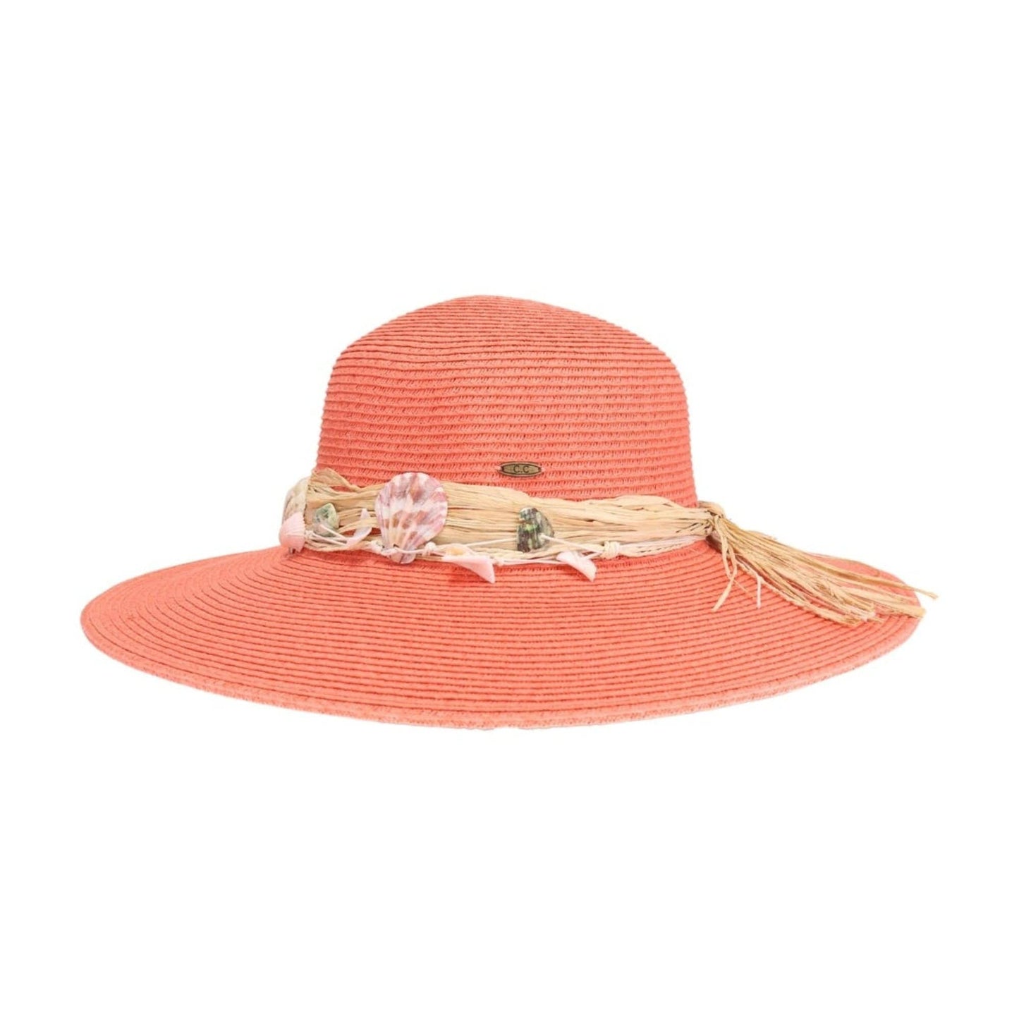 Shell Trim Wide Brim Sun Hat