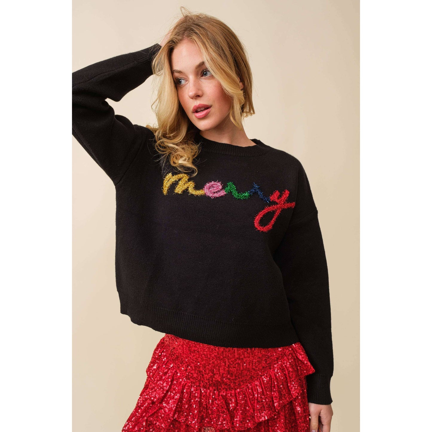 “Merry” Christmas Sweater Green