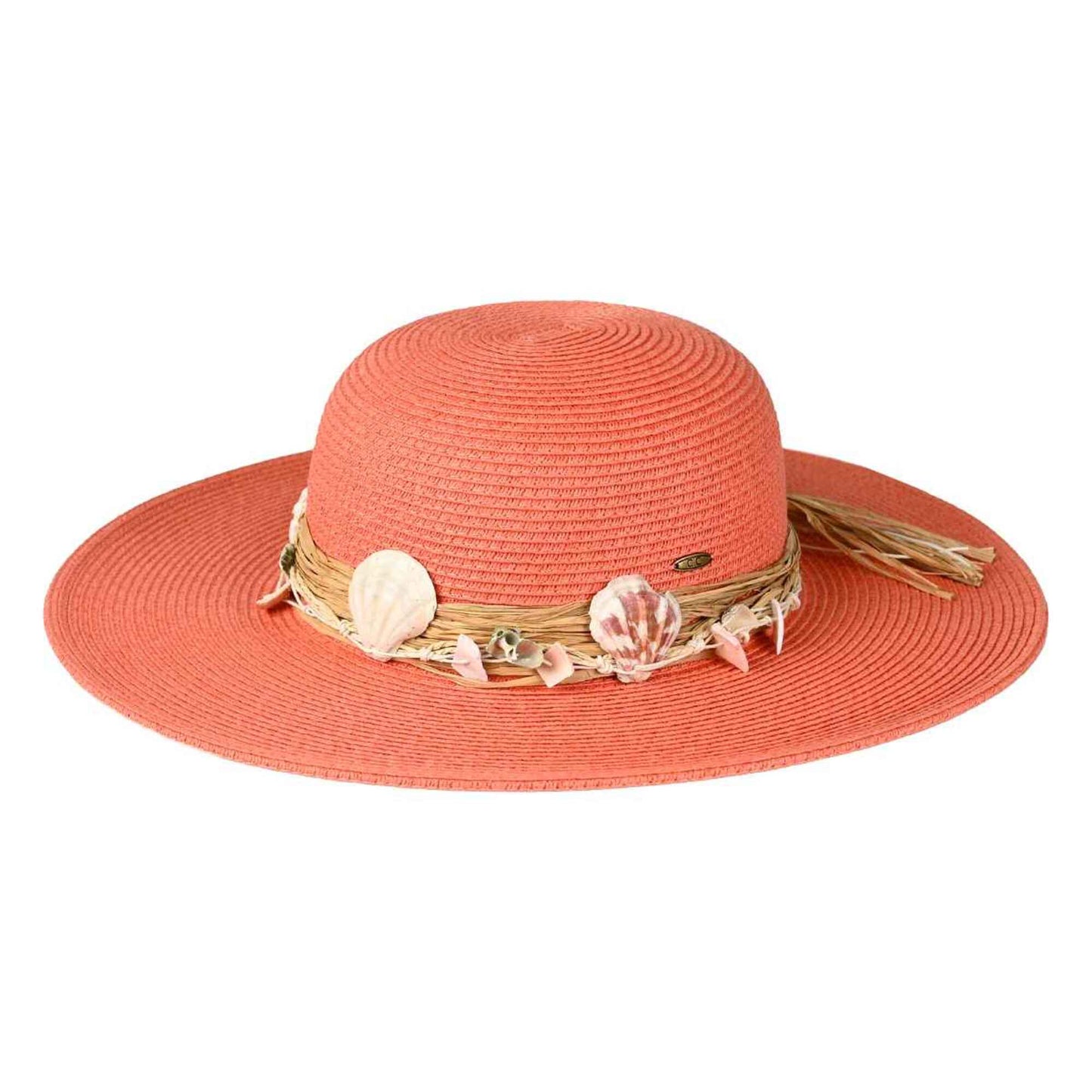 Shell Trim Wide Brim Sun Hat