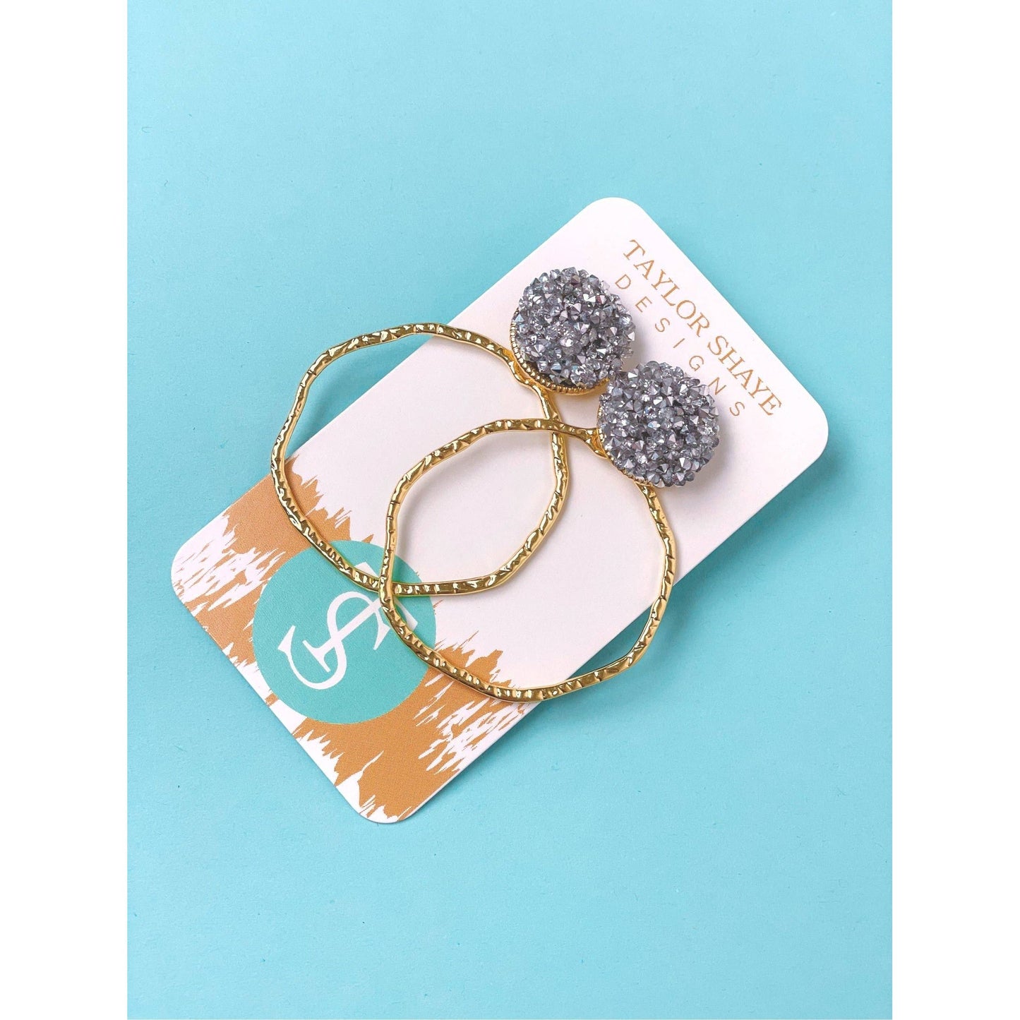 Glitter Top Hoops
