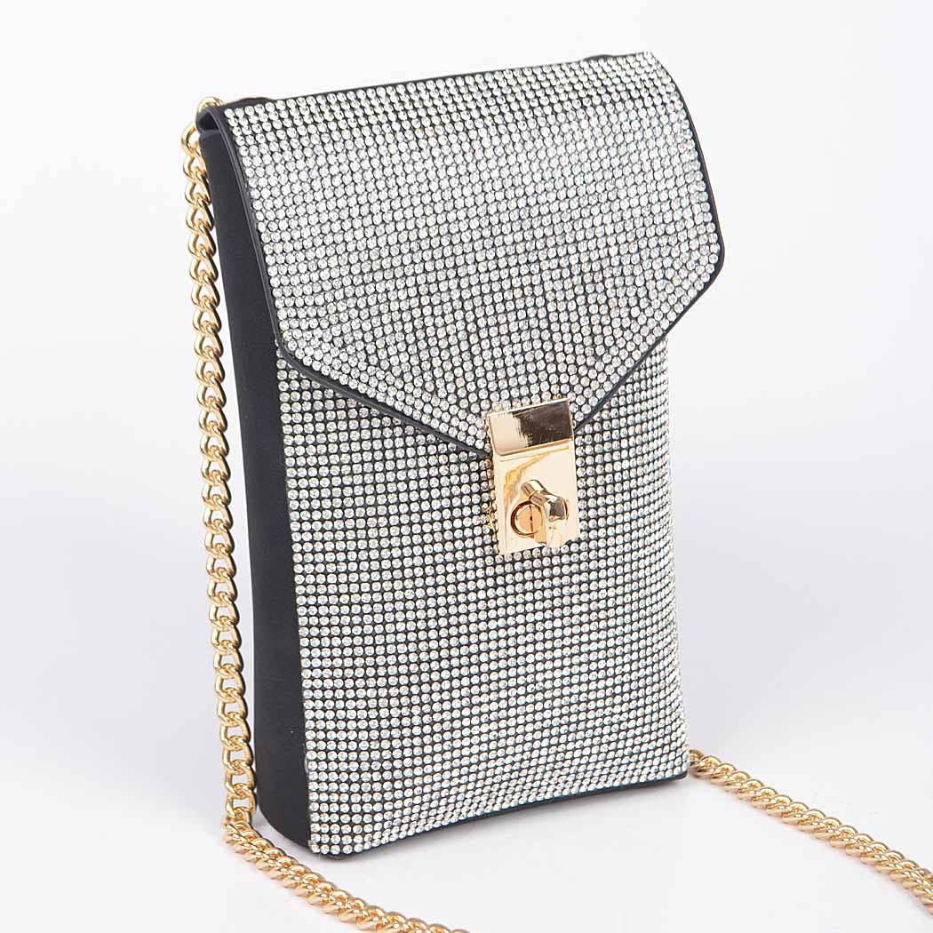 Rhinestone Cellphone Crossbody Belt Bag