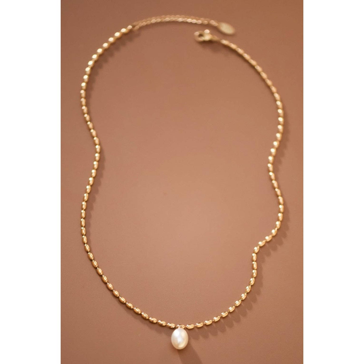 Pearl Necklace 18K Gold Plated Waterproof