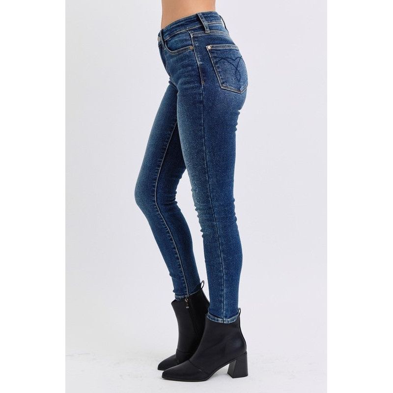 Judy Blue Mid-Rise Waist Skinny Jeans with Thermal Lining
