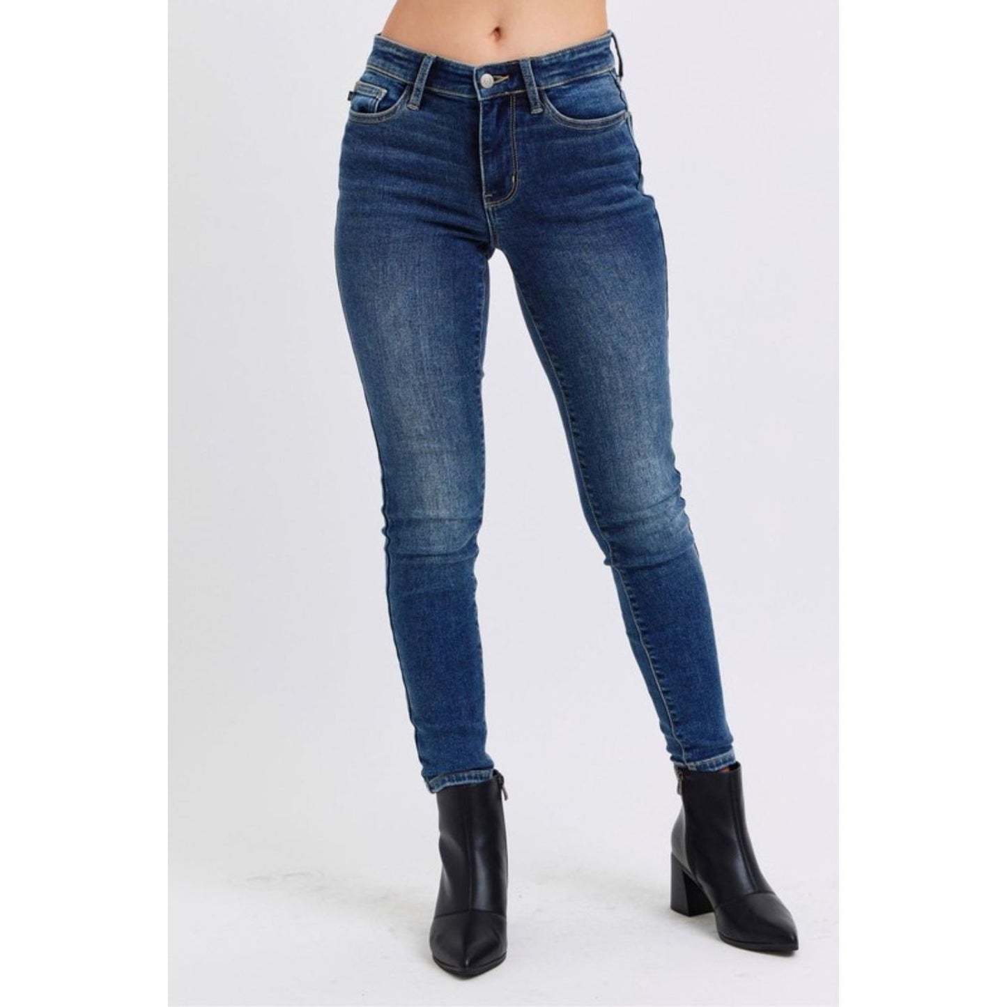 Judy Blue Mid-Rise Waist Skinny Jeans with Thermal Lining