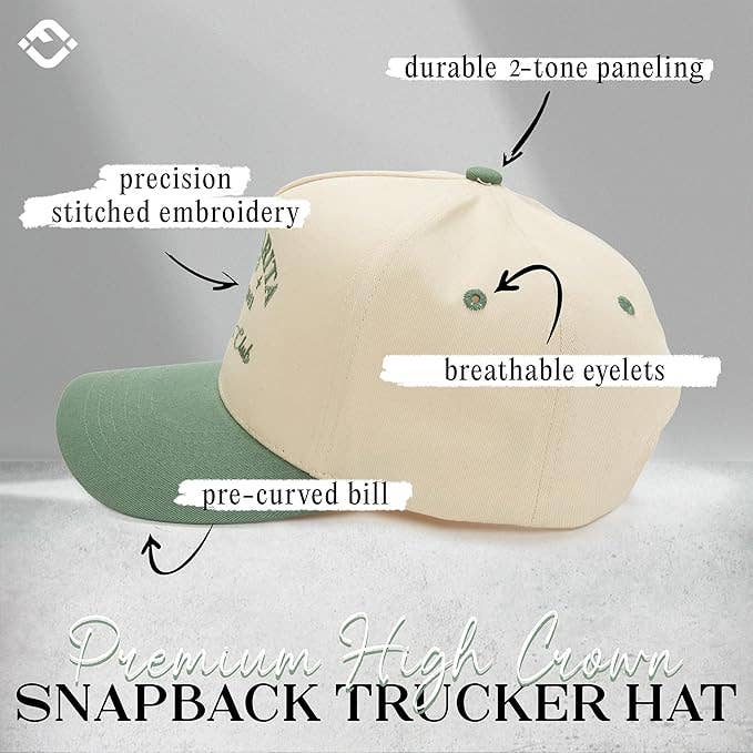 Vintage Snapback Hat - Margarita Cocktail Club - Sage