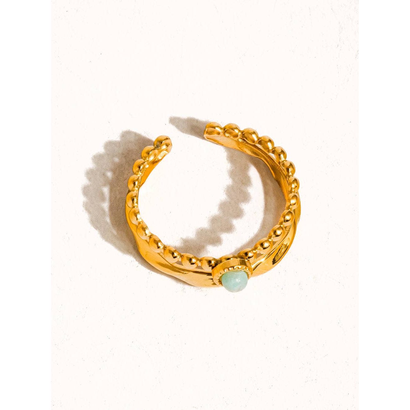 Lindy 18K Gold Non-Tarnish Layered Stone Ring