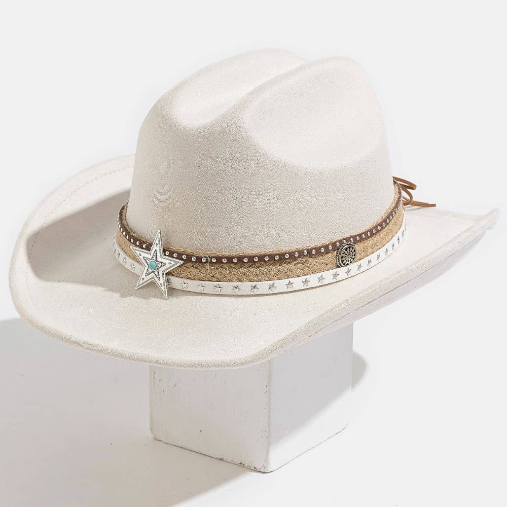 Western Star Layered Strap Cowboy Hat