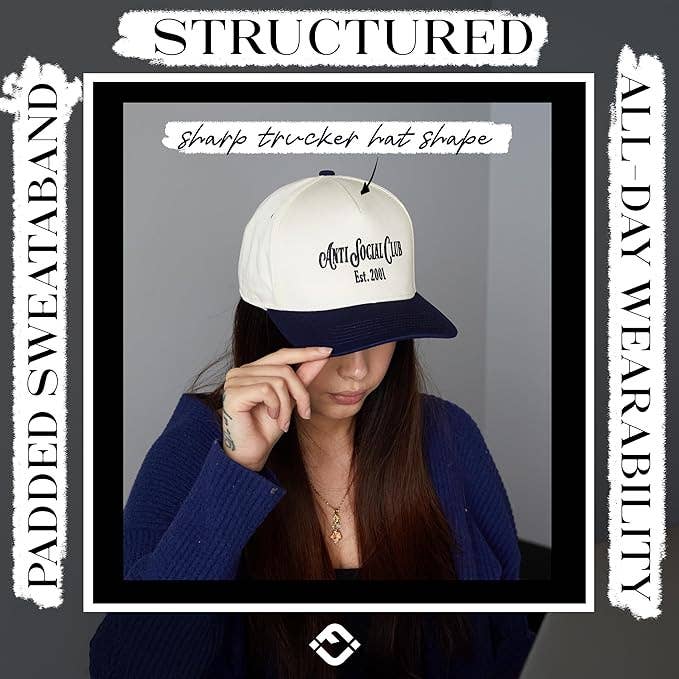 Two Tone Cap - Anti Social Club (Navy/Beige)