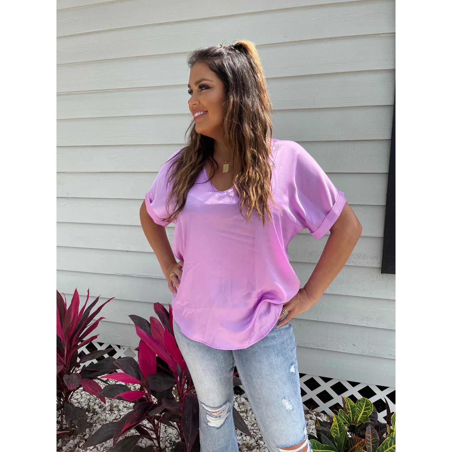 Living in lavender top